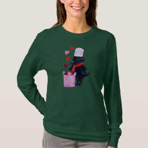 Schwarze Labrador-Kochs-Malerei T-Shirt