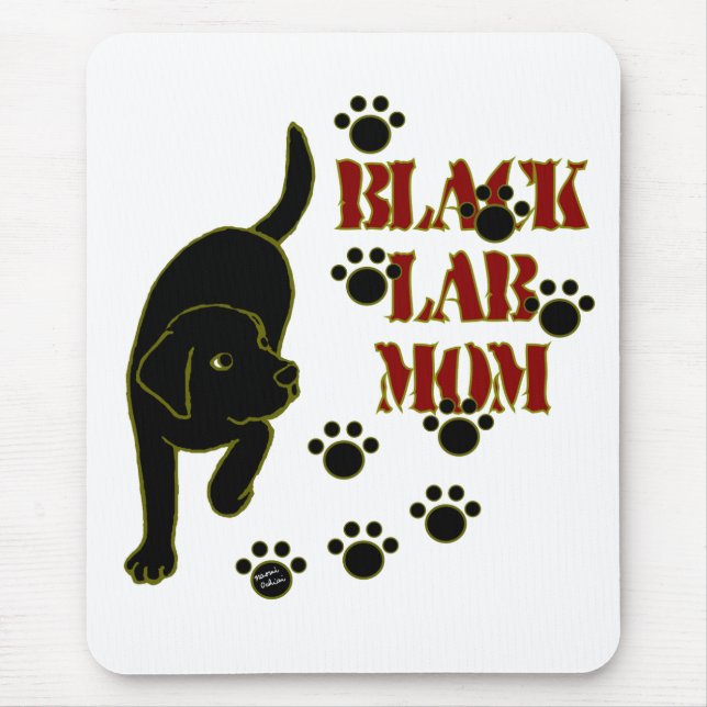 Schwarze Labrador-Mama Mousepad (Vorne)
