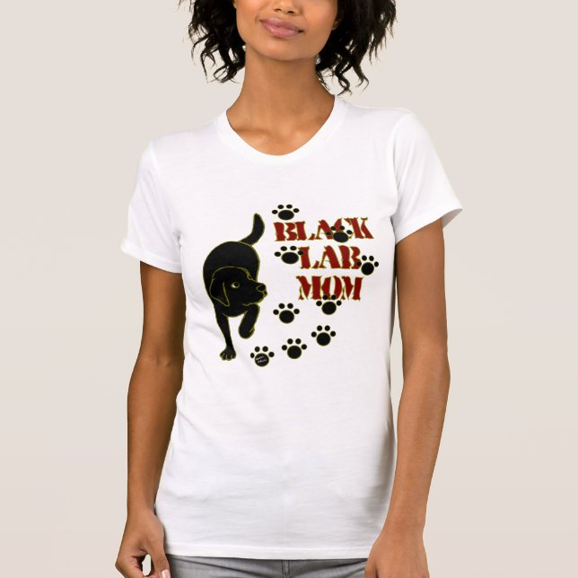 Schwarze Labrador-Mama T-Shirt (Vorderseite)
