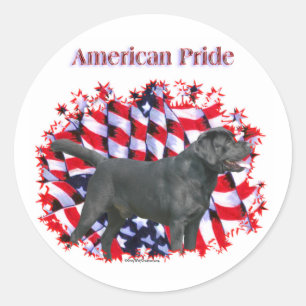 Schwarze Labrador-Pride-Aufkleber Runder Aufkleber