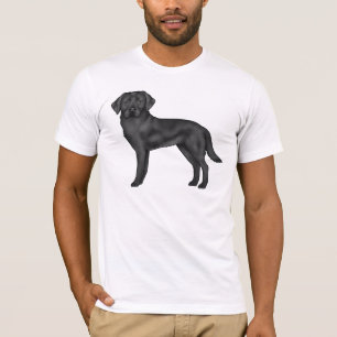 Schwarze Labrador Retriever Cartoon-Hund-Illustrat T-Shirt