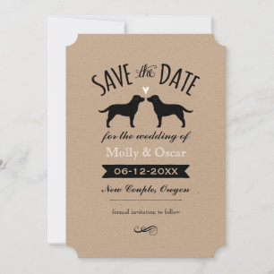 Schwarze Labrador-Retriever, die Save the Date
