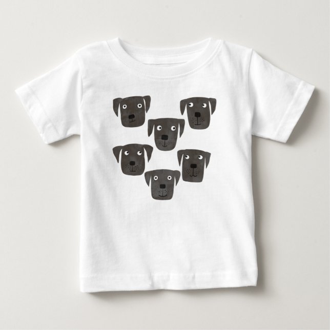 Schwarze Labrador Retriever Hunde Baby T-shirt (Vorderseite)