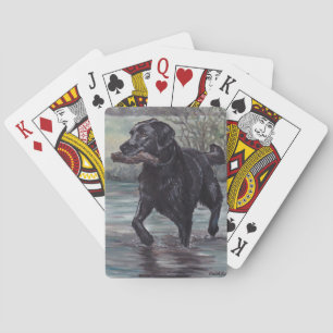 Schwarze Labrador retriever-Hundekunst-Spielkarten Spielkarten
