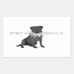 Schwarze Labrador Retriever-Party Rechteckiger Aufkleber