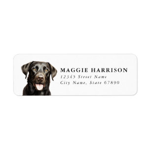 Schwarze Labrador Retriever Rücksende-Adressetiket