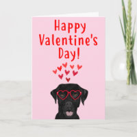 Schwarze Labrador retriever-Valentinstag-Karte