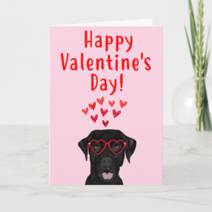 Schwarze Labrador retriever-Valentinstag-Karte Feiertagskarte
