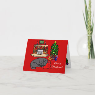 Schwarze Labrador retriever-Weihnachtskarten Feiertagskarte
