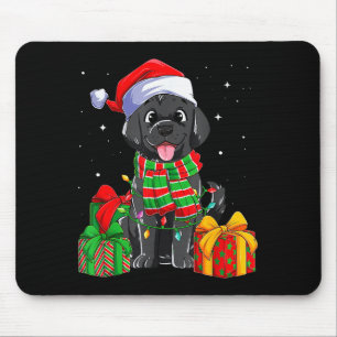 Schwarze Labrador Retriever Weihnachtslichter Xmas Mousepad