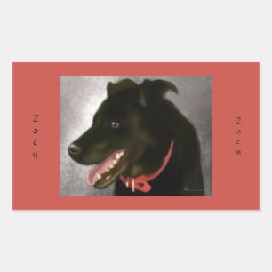 Schwarze Labrador-Sticker Rechteckiger Aufkleber
