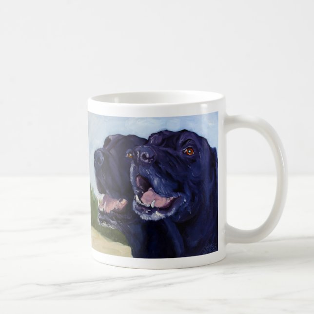 Schwarze Labradore Kaffeetasse (Rechts)