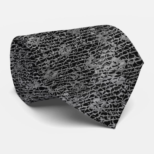 SCHWARZE LACE-SEITE KRAWATTE (Gerollt)
