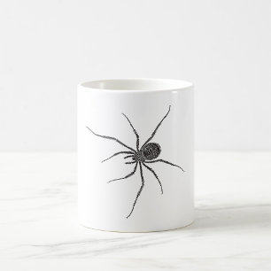 Schwarze Langbeinige Spinne Gruselige Arachnide Kaffeetasse