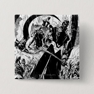 Schwarze Laternen-Korps-Platte - Schwarzweiss Button
