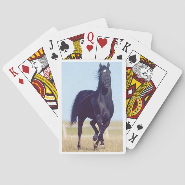 Schwarze Laufhorn-Spielkarten Spielkarten (Rückseite)