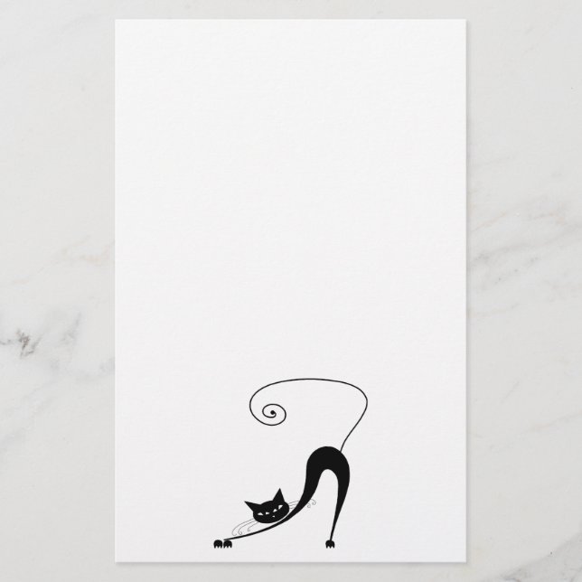 Schwarze launische Miezekatze 2 Briefpapier (Vorderseite)