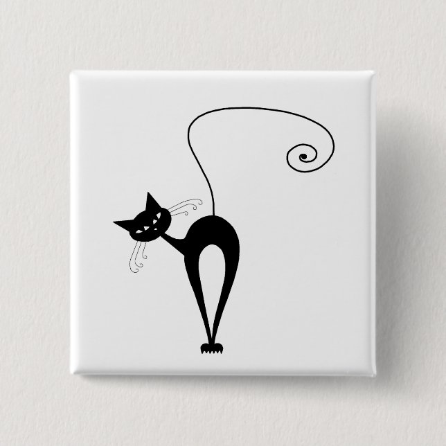 Schwarze launische Miezekatze 3 Button (Vorderseite)