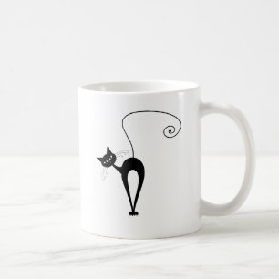 Schwarze launische Miezekatze 3 Kaffeetasse