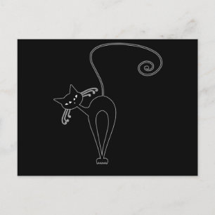 Schwarze launische Miezekatze 3 Postkarte