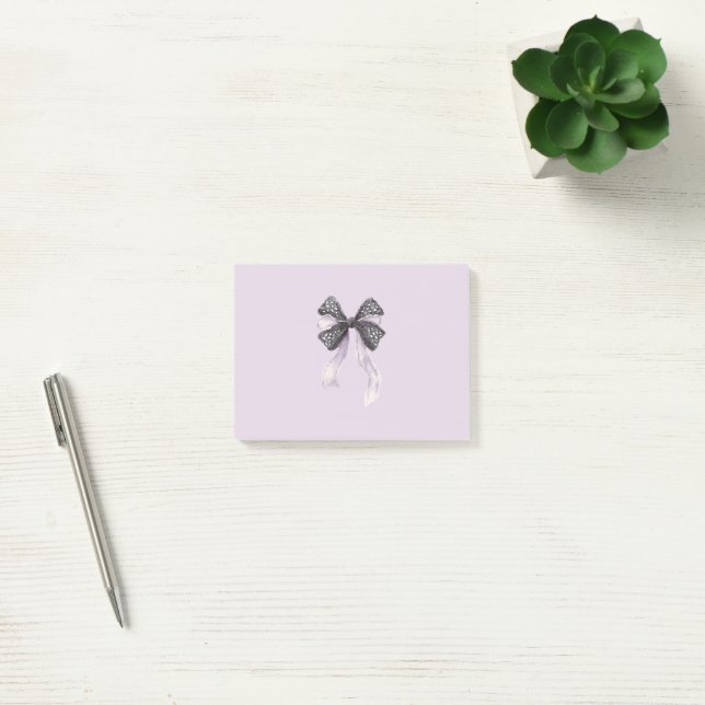 Schwarze Lavendel-Schleife Post-it Klebezettel (Büro)