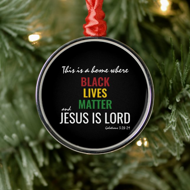 SCHWARZE LEBEN | JESUS IST LORD Galatians Ornament Aus Metall (Baum)