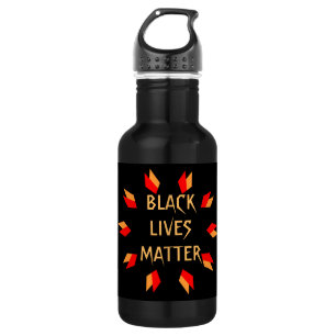 Schwarze Leben Materie Wasser Flasche Edelstahlflasche