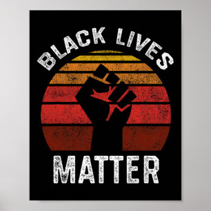 Schwarze Leben Problem Blm Retro Männer Frauen Kin Poster