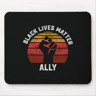 Schwarze Leben Problem Bündnis Fist Retro Blm Verb Mousepad