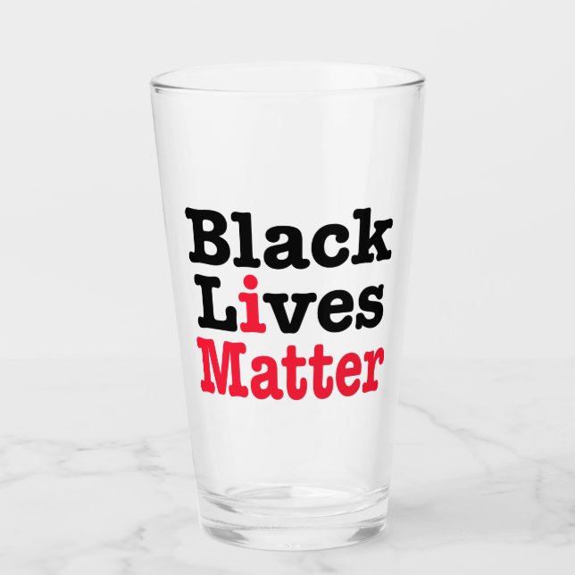 Schwarze Lebensfrage Glas (Vorderseite)