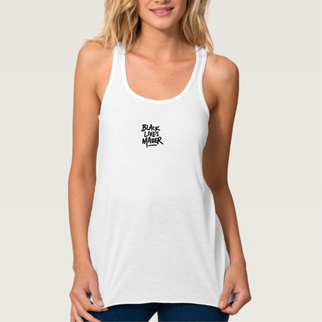 Schwarze Lebensfrage Tank Top (Vorderseite)