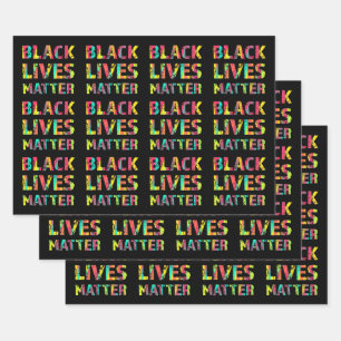 Schwarze Lebensmatte 01 zusammen aufsteigen Geschenkpapier Set