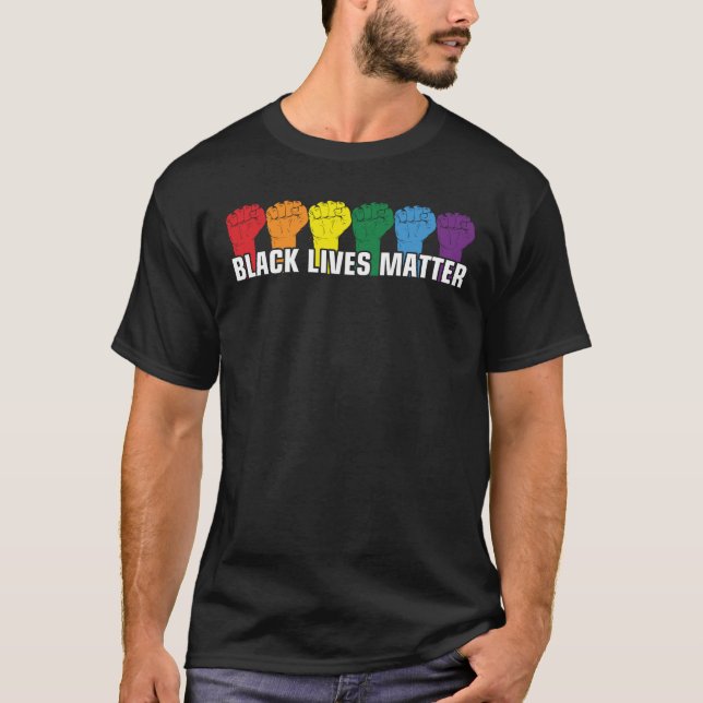 SCHWARZE LEBENSMITTEL - BLM Rainbow T-Shirt (Vorderseite)