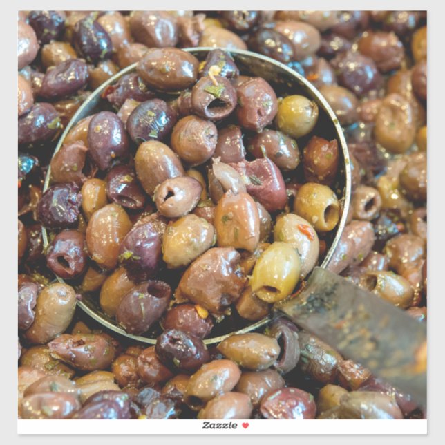 Schwarze Leccino Olive Aufkleber (Blatt)
