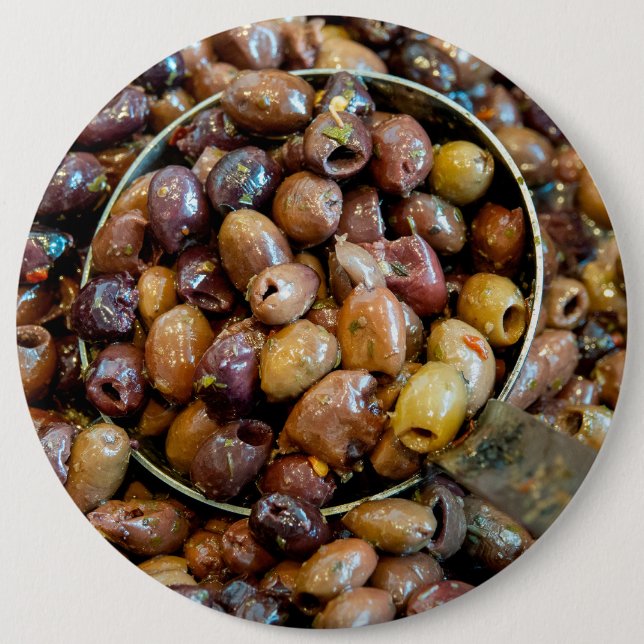 Schwarze Leccino Olive Button (Vorderseite)