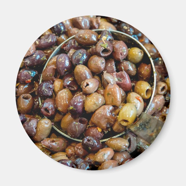 Schwarze Leccino Olive Magnet (Vorne)