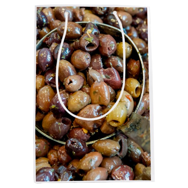 Schwarze Leccino Olive Mittlere Geschenktüte (Vorderseite)
