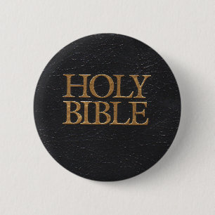 Schwarze lederne heilige Bibel-Abdeckung Button