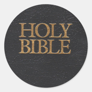 Schwarze lederne heilige Bibel-Abdeckung Runder Aufkleber