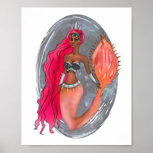 Schwarze lederne Rosen-Goldkrieger-Prinzessin Poster