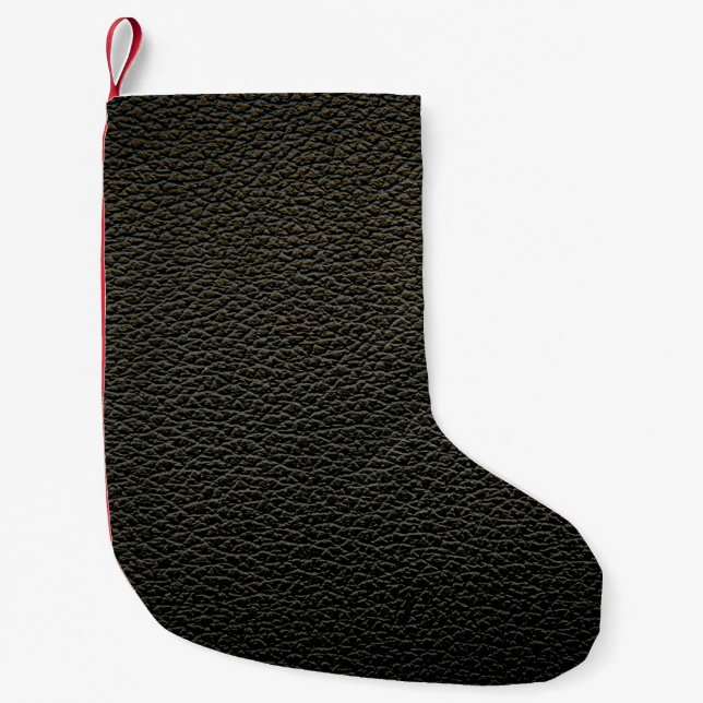 Schwarze Lederoptik oder Hintergrund. abstrakt, Ti Kleiner Weihnachtsstrumpf (Vorderseite)