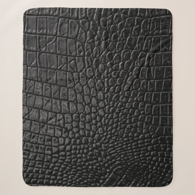 Schwarze Lederoptik Sherpadecke (Vorderseite)
