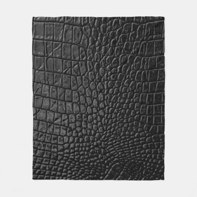 Schwarze Ledertextur Fleecedecke (Vorderseite)