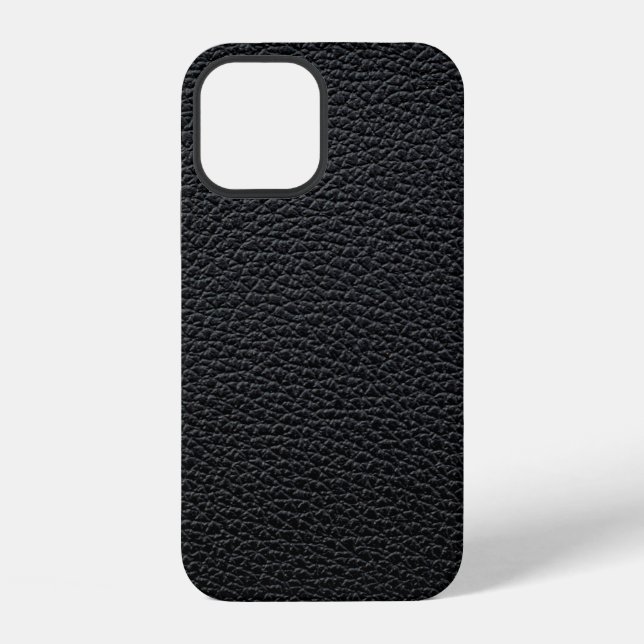 Schwarze Ledertextur oder Hintergrund. Leder,Textu iPhone 12 Hülle (Rückseite)