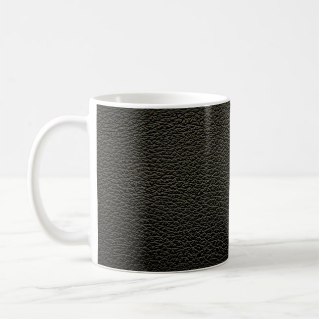 Schwarze Ledertxtur oder Hintergrund. abstrakt, Ti Kaffeetasse (Links)