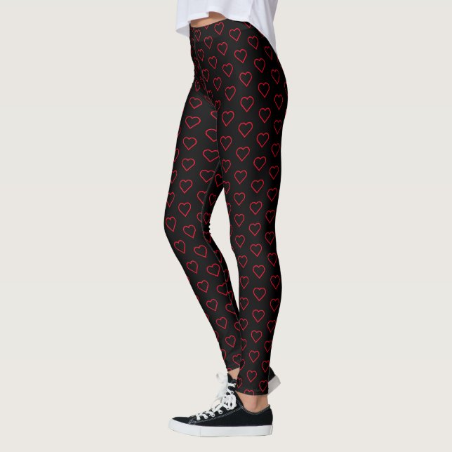 Schwarze Leggings mit Farbrauschen, die die Farbe  (Links)
