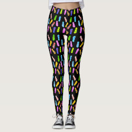 Schwarze Leggings mit Flop-Muster gedreht