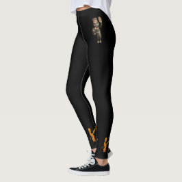 Schwarze Leggings mit Kriegern
