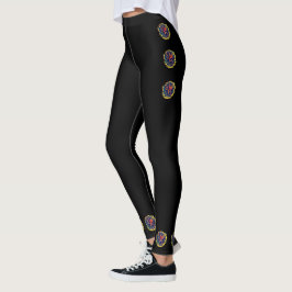 Schwarze Leggings mit schönem Blumendesign