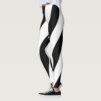 Schwarze Leggings mit Streifen für Frauen